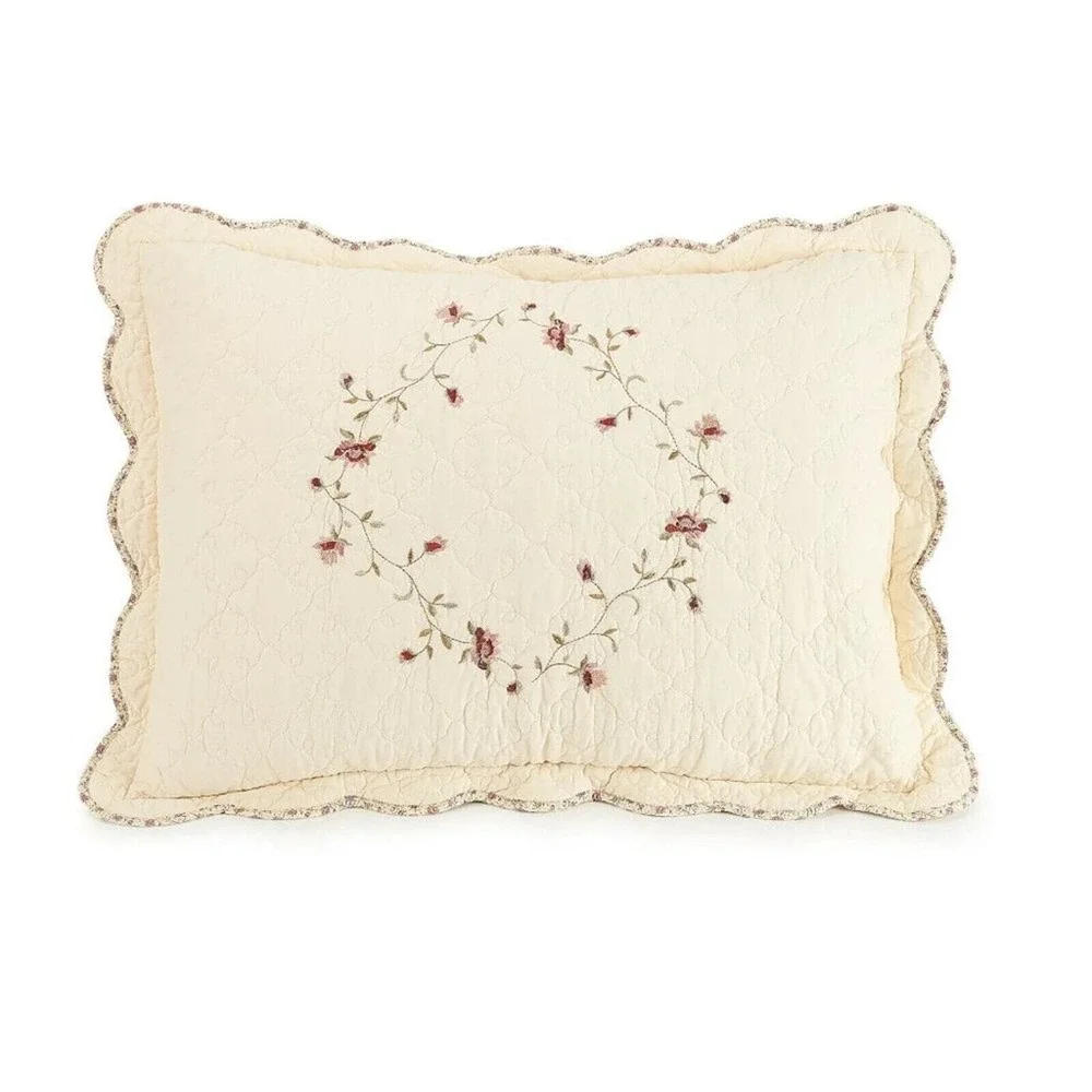Better Homes & Gardens Hannalore 2-Piece Standard Shams Pair Cotton Ivory Floral